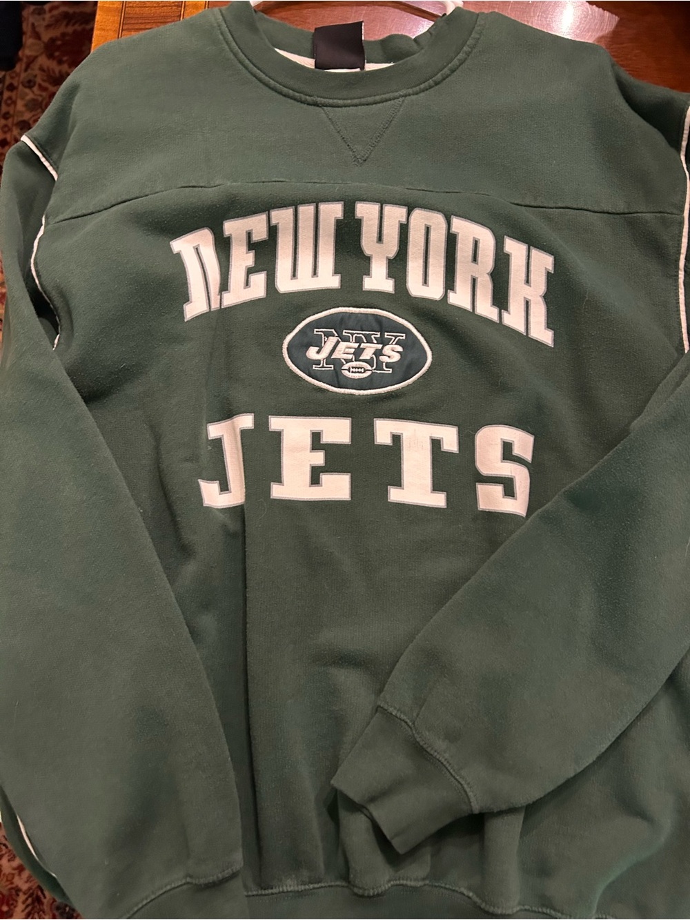 NFL New York Jets Green Pullover Sweatshirt with White Lettering